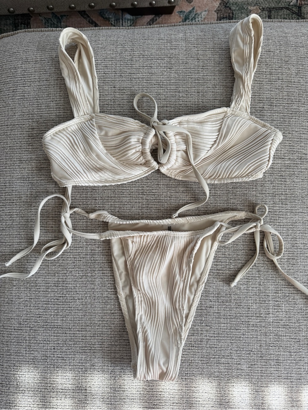 Seamolly Cream Ribbed Bikini Set | Size Small | Excellent Used Condition